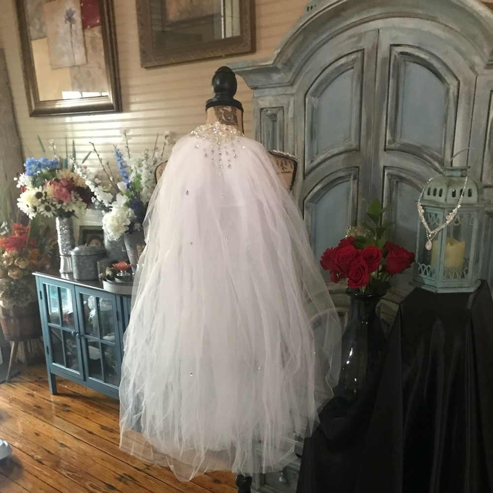 multi layered veil Embellished with rhinestones